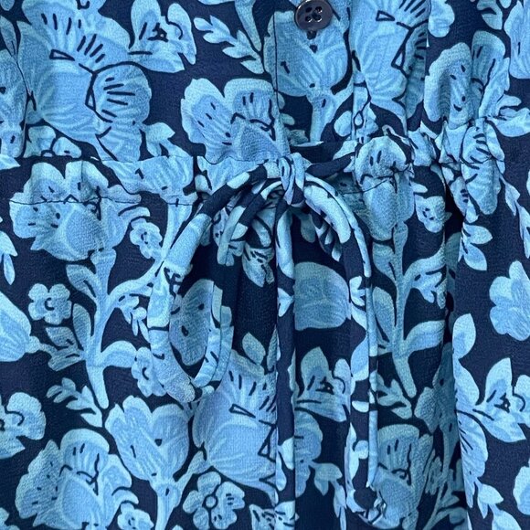 Cabi Floral Java Dress Blue Drawstring Waist Size Small - Picture 10 of 10